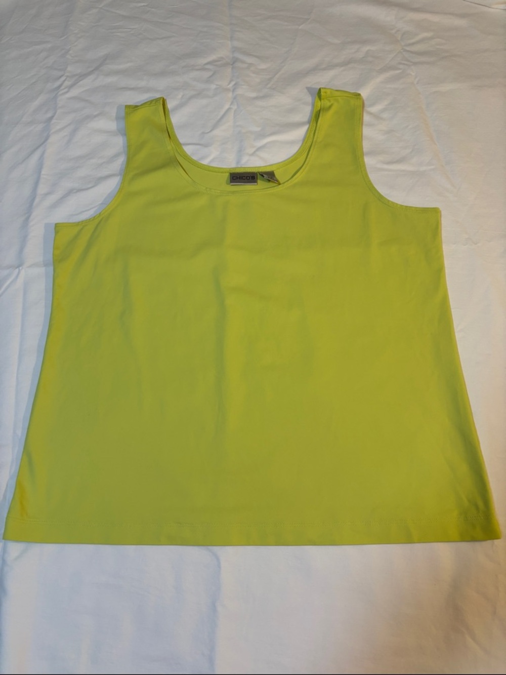 Chico's Neon Lime Scoop Neck Tank Size 3